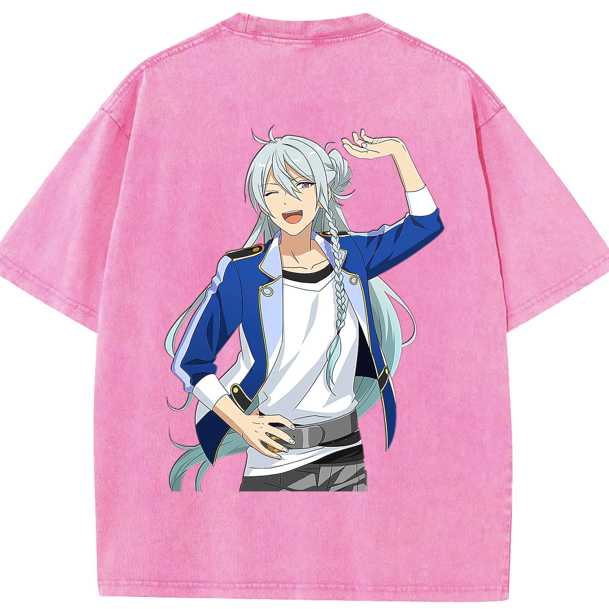 （画像用） あんさんぶるスターズ! Ensemble Stars 綿100% ヴィンテージ風 半袖Tシャツ（背面プリント）